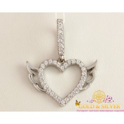Серебряный кулон Амур (сердечко с крылышками) 3757р